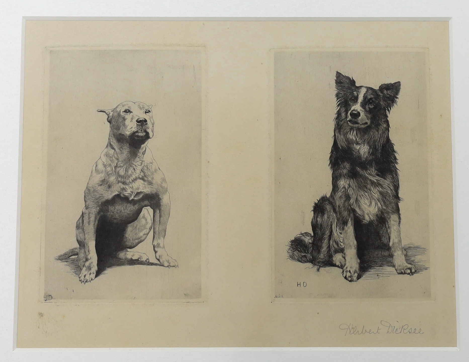 Herbert Dicksee (1862-1942), etching, 'Beauty and the Beast', signed in pencil, publ. 1888, exhibited in the Royal Academy, 25 x 33cm